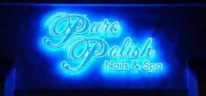 Pure Polish nail and spa LED sign