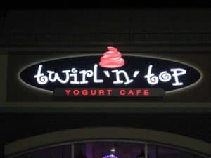 twirl n top yogurt LED sign